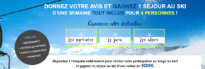 Gagnez 1 sejour au ski dune semaine tout inclus pour 4 personnes