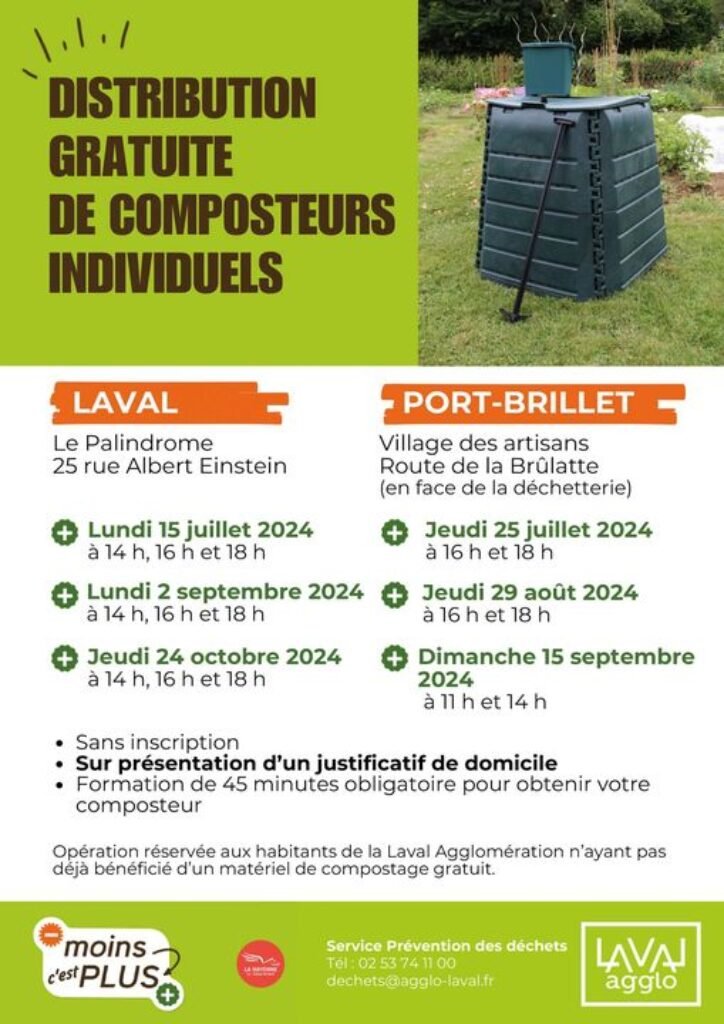 Distribution Gratuite de Composteurs avec sceau aerateur